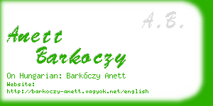 anett barkoczy business card